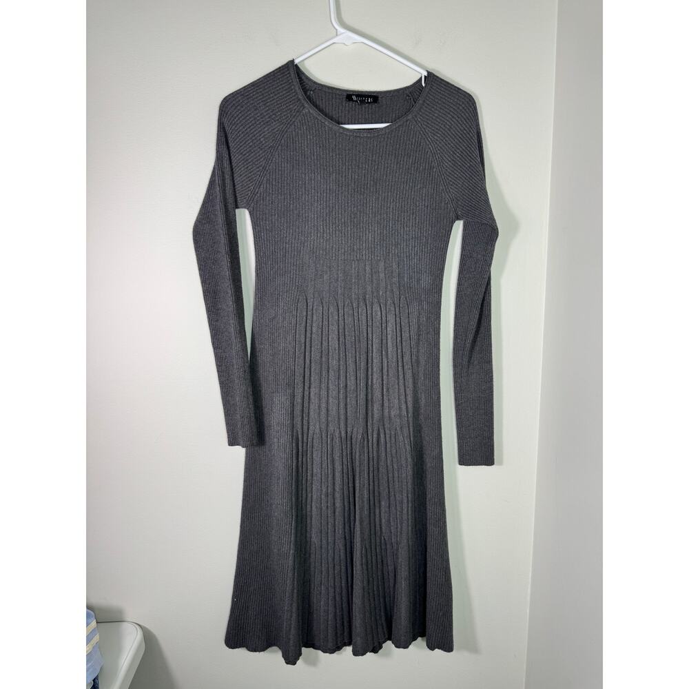 Vintage Y2K Sisters Gray Sweater Dress Size Small